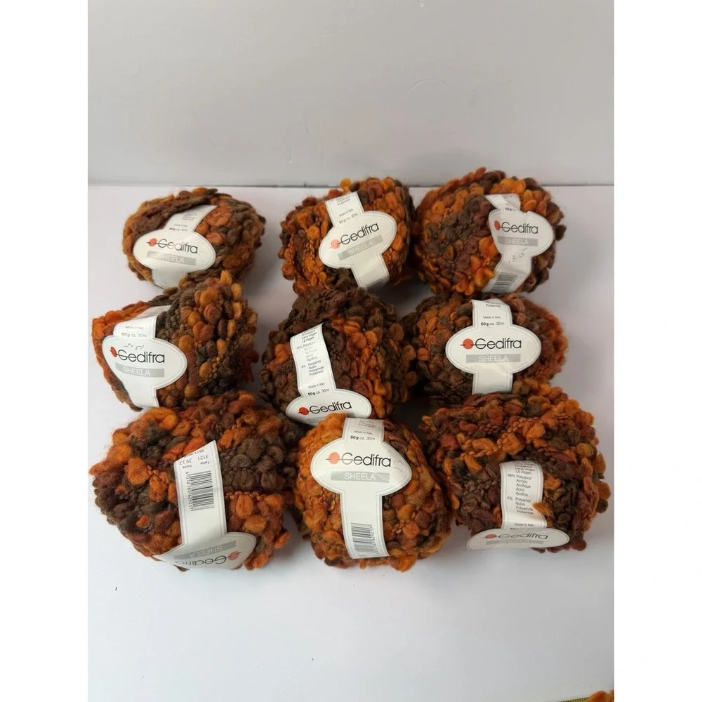 Gedifra Super Bulky Sheela Yarn Lot of 9 Wool-Acrylic-Nylon 50g Harvest‎ Autumn